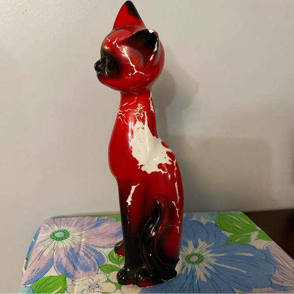 Vintage Kitty cat tall figurine kitschy cat decor - Picture 2 of 9